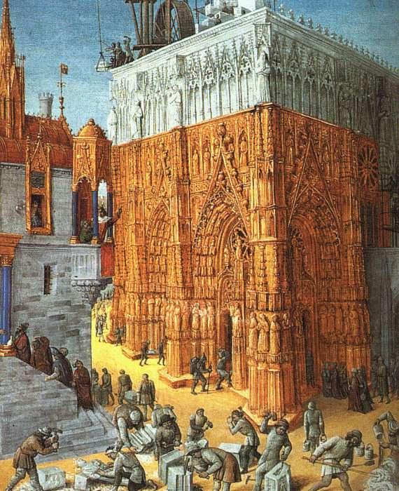 FOUQUET, Jean The Building of a Cathedral dfh oil painting image